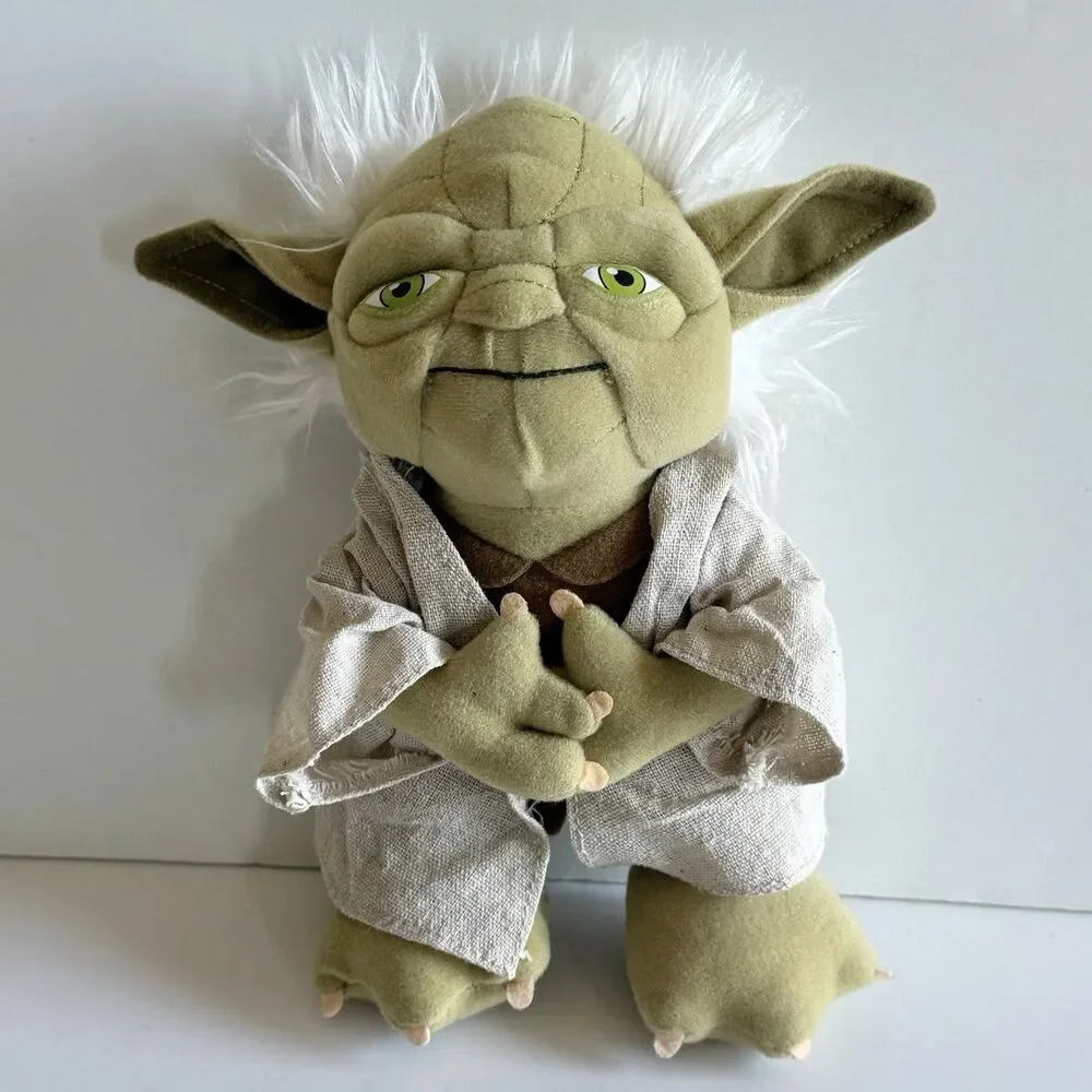 Disney Star Wars Yoda Felt with Linen Jacket Stuffed Animal 9 Inches Tall - READ